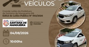 Leil�o divulgado pela Prefeitura de Santana de Mangueira acontece nesta ter�a-feira (4); saiba como participar