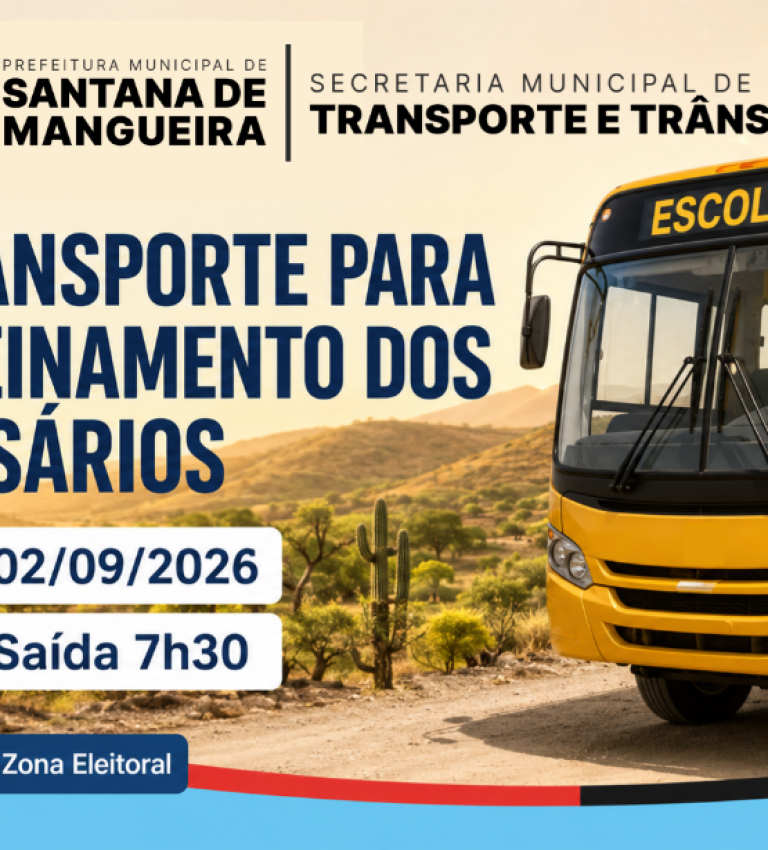 Transporte para treinamento dos mes�rios ser� disponibilizado no dia 2 de setembro